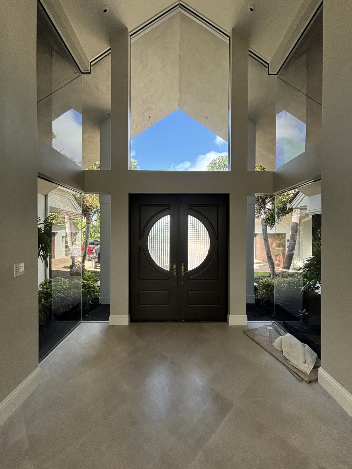 Original front entry before iron door upgrade, Florida